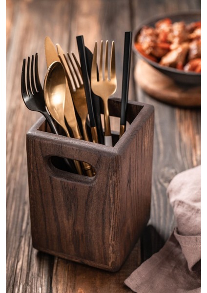 Ahşap Çok Amaçlı Organizer, Kahverengi, Şık ve Pratik Saklama Kutusu