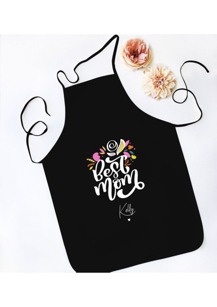 Özel Tasarımlı Siyah Mutfak Aşçı Şef Önlüğü, Anneler Günü Sürprizi