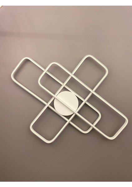 Yüksek Aydınlatmalı Dikdörtgen Beyaz Şık Tavan Plafonyer LED Avize, 3 Renk Aydınlatma fırsatları