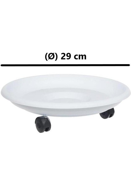 SO-TT02 Tekerlekli Saksı Tabağı No 2 Beyaz 3 Adet fiyatları