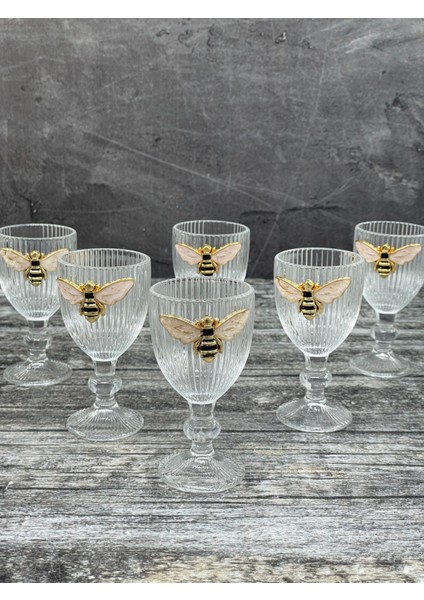 6 Lı Kristal Cam Kahve Yanı Su Bardağı Arı Bardak 75ML fiyatları