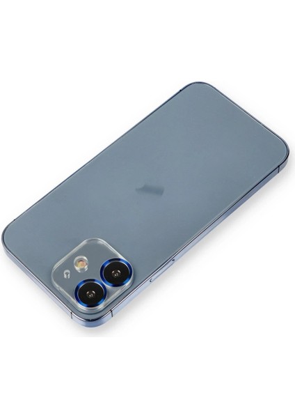 iPhone 12 Metal Kamera Lens Koruma Cam - Mavi - NX9237-9129