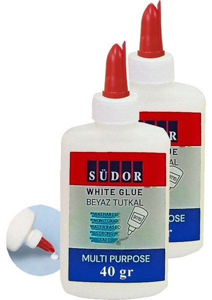 Beyaz Tutkal 40 gr 2 Adet Südor Beyaz Mobilya Tutkalı 40 gr Ahşap Tutkalı Su Bazlı Çok Amaçlı Beyaz Tutkal