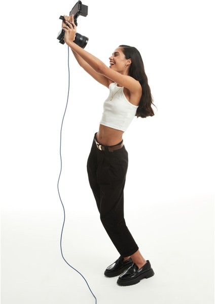 Kemer Detaylı Pantolon Siyah