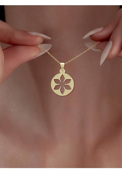 14 Ayar Altın Çiçek Kolye Ucu 0.3 Gr, KC12470 Kodlu