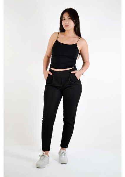 Beli Lastikli Duble Paça Pantolon