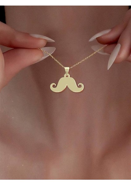 14 Ayar Altın Bıyık Kolye Ucu 0.3 Gr, KC17203 Kodlu