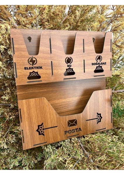 Kahverengi Ahşap Mdf Ortak Fatura ve Posta Kutusu, Şık ve Kullanışlı Tasarım