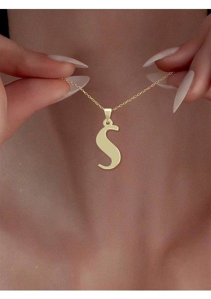 14 Ayar Altın S Harfi Kolye Ucu 0.3 Gr, KC16877 Kodlu