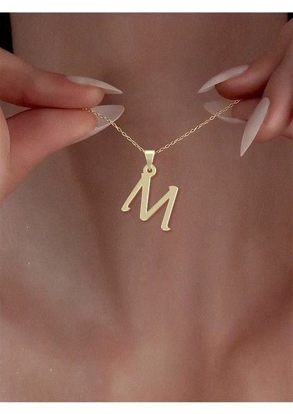 14 Ayar Altın M Harfi Kolye Ucu 0.3 Gr, KC16924 Kodlu