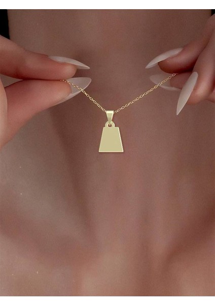 14 Ayar Altın Yamuk Kolye Ucu 0.3 Gr, KC13994 Kodlu