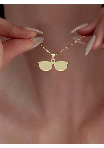 14 Ayar Altın Gözlük Kolye Ucu 0.3 Gr, KC17319 Kodlu