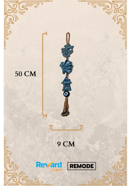 Renkli Seramik Kuş ve Kelebek Dekoratif Süs Eşyası 9X50 cm fırsatları