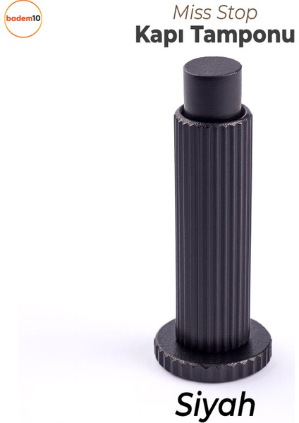 Kapı Stoperi Tamponu Çizgili Siyah Vidalı Metal Tutacağı Tutucu Kapı Arkası Duvar Kolu Stopu Takozu