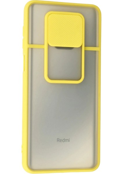 Xiaomi Redmi Note 9 Pro Kılıf Palm Buzlu Kamera Sürgülü Silikon - Sarı - NX2063-2882 modelleri
