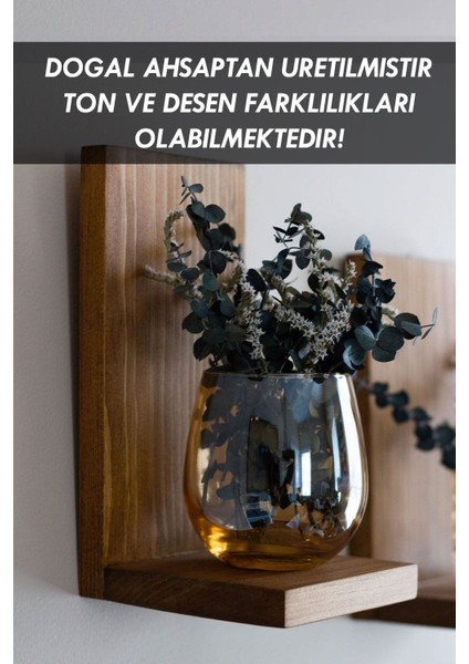 Ahşap Çiçeklik ve Saksı Rafı, Duvar Dekoru, 2'li Kompakt Tasarım modelleri