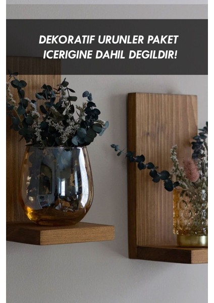 Ahşap Çiçeklik ve Saksı Rafı, Duvar Dekoru, 2'li Kompakt Tasarım fırsatları