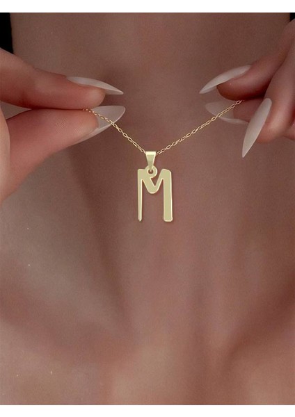 14 Ayar Altın M Harfi Kolye Ucu 0.3 Gr, KC16820 Kodlu