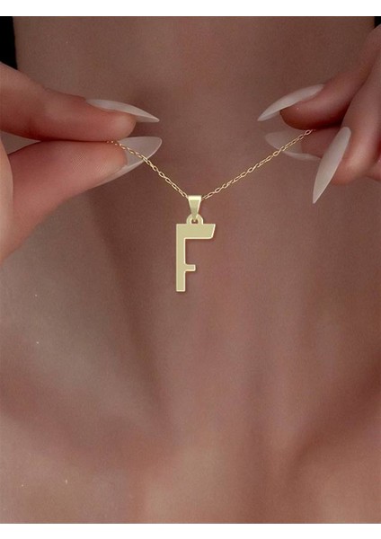 14 Ayar Altın F Harfi Kolye Ucu 0.3 Gr, KC16865 Kodlu