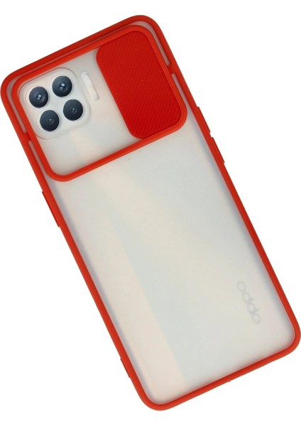 Oppo Reno 4 Lite Kılıf Palm Buzlu Kamera Sürgülü Silikon - Kırmızı - NX1840-6757 fiyatları