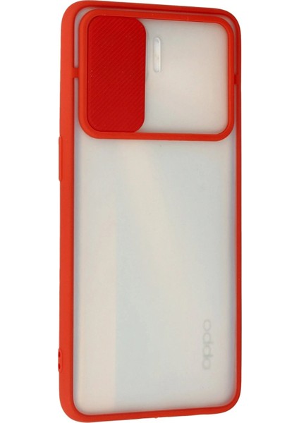 Oppo Reno 4 Lite Kılıf Palm Buzlu Kamera Sürgülü Silikon - Kırmızı - NX1840-6757 modelleri