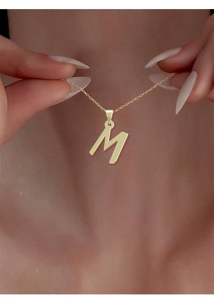 14 Ayar Altın M Harfi Kolye Ucu 0.3 Gr, KC16872 Kodlu