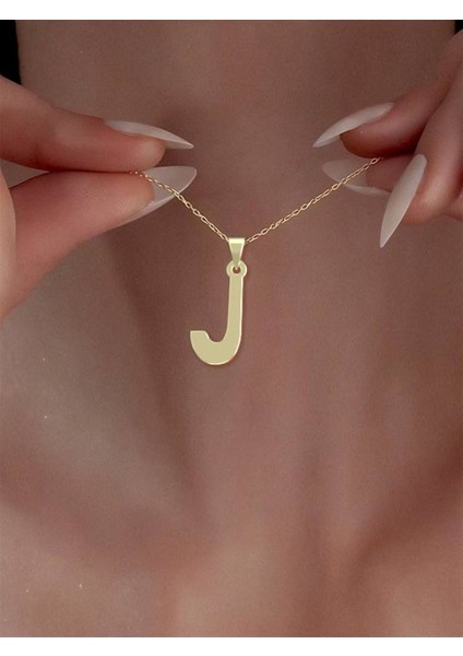 14 Ayar Altın J Harfi Kolye Ucu 0.3 Gr, KC16635 Kodlu