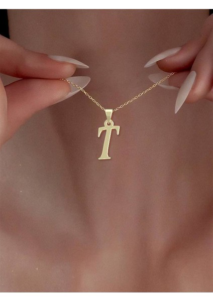 14 Ayar Altın T He Kolye Ucu 0.3 Gr, KC17061 Kodlu