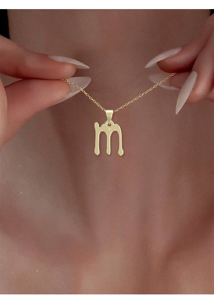 14 Ayar Altın M Harfi Kolye Ucu 0.3 Gr, KC17119 Kodlu