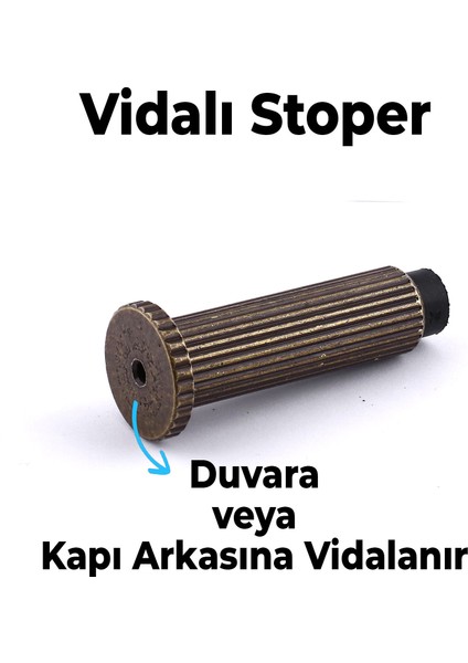 Kapı Stoperi Tamponu Eskitme Antik Vidalı Metal Tutacağı Tutucu Kapı Arkası Duvar Kolu Stopu Takozu indirimleri