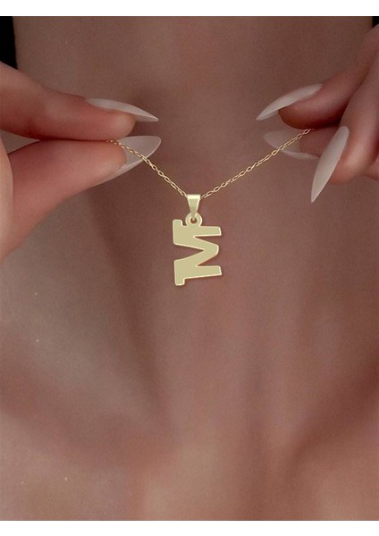 14 Ayar Altın M Harfi Kolye Ucu 0.3 Gr, KC16626 Kodlu