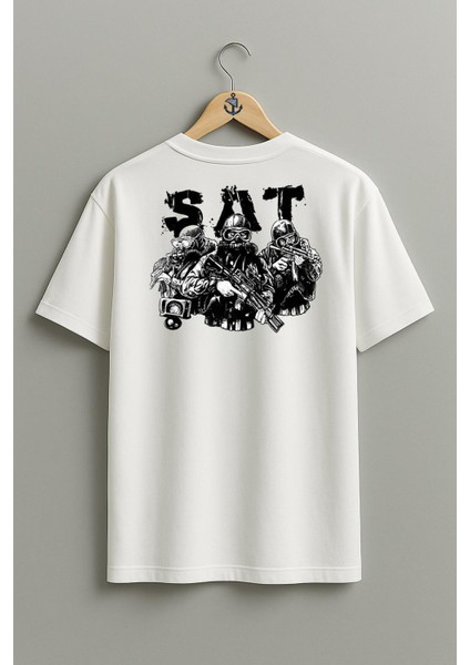 Oversize Effective Sat Sırt Tasarımlı Unisex T-Shirt