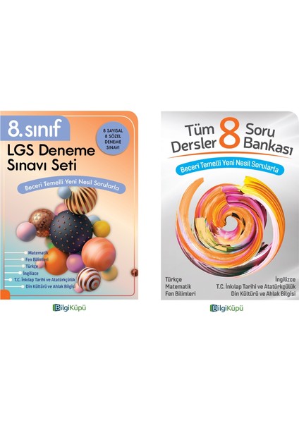 Tüm Dersler 8. Sınıf Soru Bankası ve Deneme Seti -Bilgi Küpü