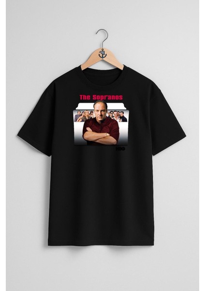 Oversize The Sopranos Hbo Göğüs Tasarımlı Unisex T-Shirt