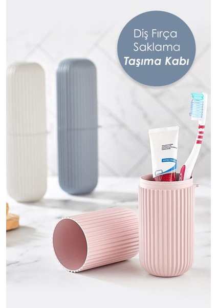 Seyahat Için Pratik Diş Macunu ve Fırça Saklama Kabı, Taşınabilir ve Kullanışlı