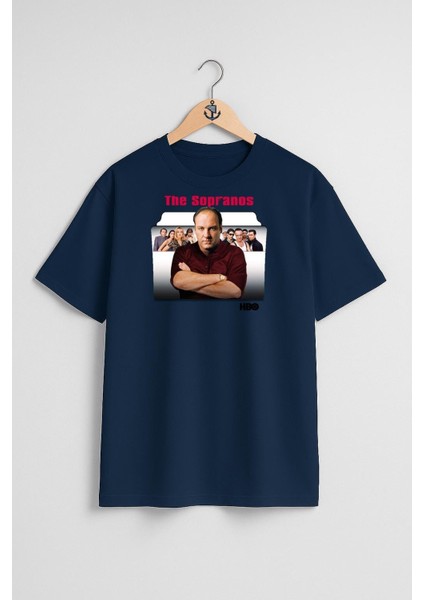 Oversize The Sopranos Hbo Göğüs Tasarımlı Unisex T-Shirt