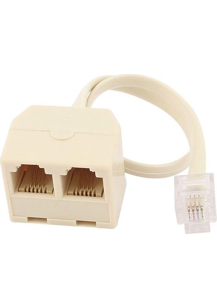 RJ11 2in1 Spitter RJ11 Telefon Hat Çoklayıcı Splitter 1 Giriş 2 Çıkış