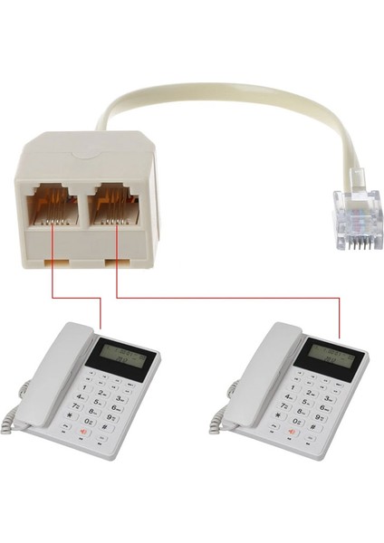 RJ11 2in1 Spitter RJ11 Telefon Hat Çoklayıcı Splitter 1 Giriş 2 Çıkış indirimleri