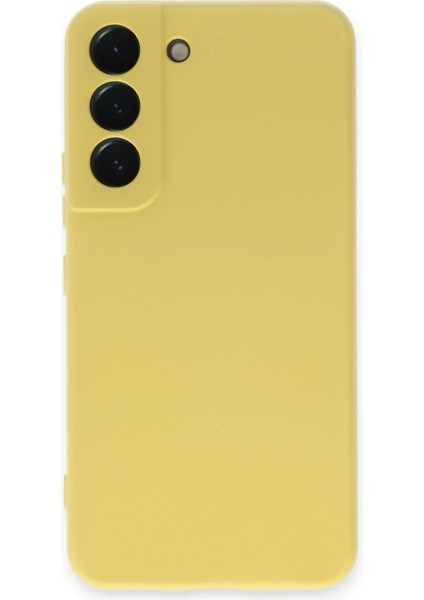 Samsung Galaxy S22 Kılıf Nano Içi Kadife Silikon - Sarı - NX8115-4049