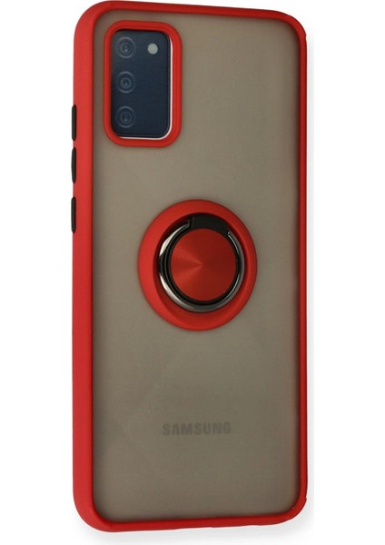 Samsung Galaxy A02S Kılıf Montreal Yüzüklü Silikon Kapak - Kırmızı - NX4577-6645 fiyatları