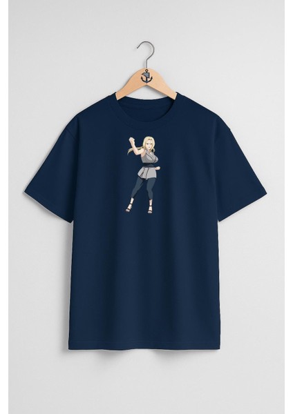 Oversize Tsunade Sakura Haruno Kakashi Hatake Göğüs Tasarımlı Unisex T-Shirt