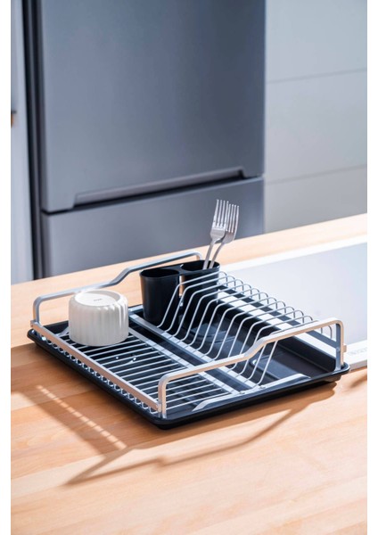 42.5 cm Alüminyum Bulaşıklık, Gri, Dayanıklı ve Hafif Tasarım