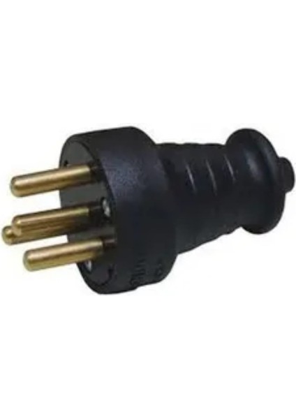 Trifaze Kauçuklu Kablo Bahçe Dış Mekan Korunaklı Su Geçirmez Siyah Erkek Fiş