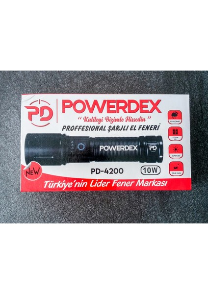 PD-4200 10W Şarjlı El Feneri