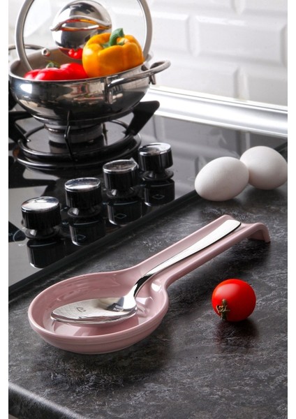 Yatay Kepçe Altlığı, Pembe, Sert Plastik, %100 Yerli Üretim, Dayanıklı ve Şık Tasarım