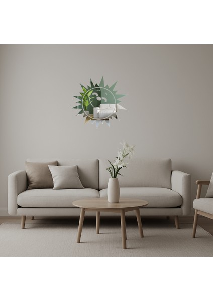 Mutlu ve Huzurlu Güneş Dekoratif Aynalı Tablo - NX9861-8137