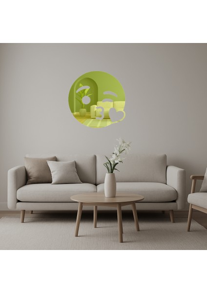 Öpücük Gönderen Yüz Ifadeli Dekoratif Altın Aynalı Tablo - NX9423-7219