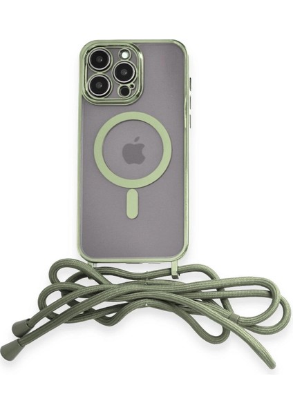iPhone 12 Pro Kılıf Divo Lazer Askılı Magsafe Kapak - Koyu Yeşil - NX7280-2665