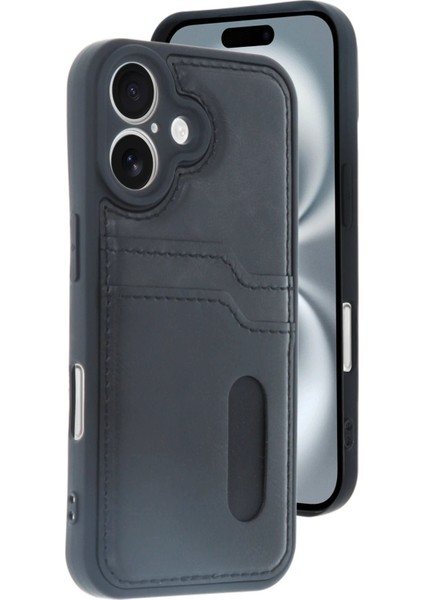 iPhone 16 Kılıf Sara Kartvizitli Deri Kılıf - Siyah - NX1362-7987 fiyatları