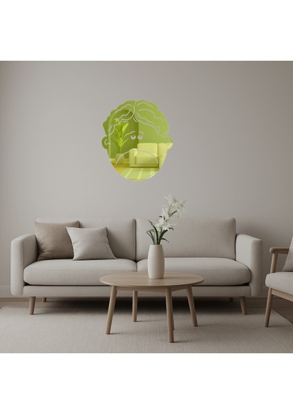 Hüzünlü Çocuk Dekoratif Altın Aynalı Tablo - NX6889-9471